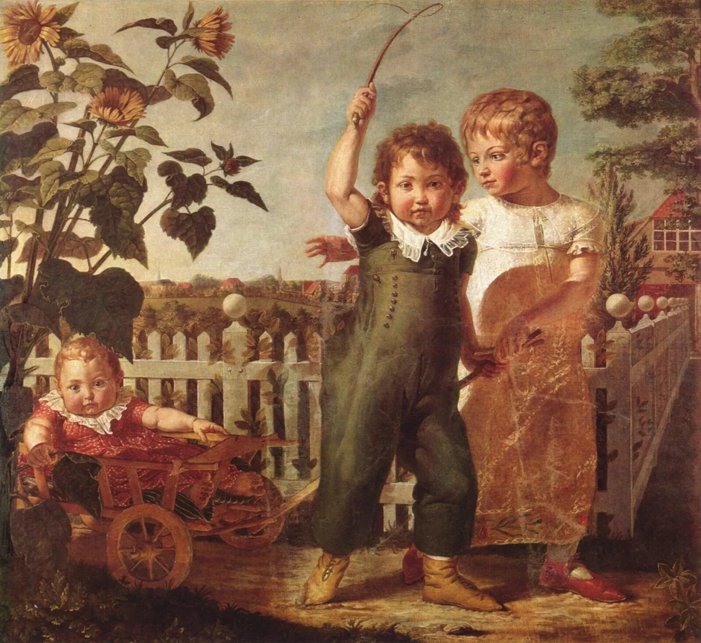 The Hülsenbeck children (1800) by Philipp Otto Runge — original painting reproduced as a hand-painted oil on canvas