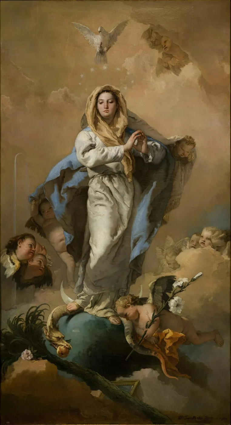 The Immaculate Conception (1767) by Giovanni Battista Tiepolo — original painting reproduced as a hand-painted oil on canvas