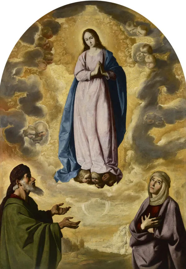 The Immaculate Conception with Saint Joachim and Saint Anne (1639) by Francisco de Zurbarán — original painting reproduced as a hand-painted oil on canvas