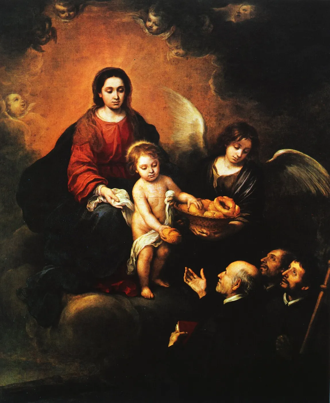 The Infant Christ Distributing Bread to the Pilgrims (1678) by Bartolomé Esteban Murillo — original painting reproduced as a hand-painted oil on canvas