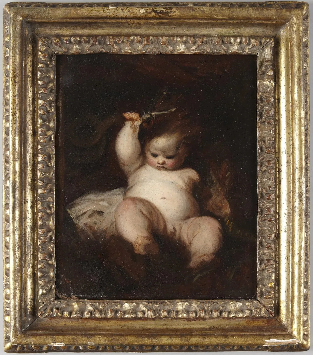 The Infant Hercules (1787) by Joshua Reynolds — original painting reproduced as a hand-painted oil on canvas