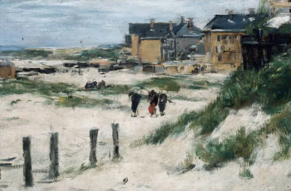 The Inlet at Berck (Pas-de-Calais) (1880) by Eugène Louis Boudin — original painting reproduced as a hand-painted oil on canvas