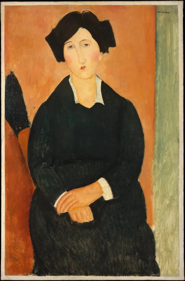 The Italian Woman (1918) by Amedeo Modigliani — original painting reproduced as a hand-painted oil on canvas