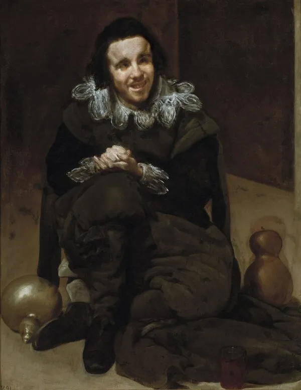 The Jester Calabacillas (1635) by Diego Velázquez — original painting reproduced as a hand-painted oil on canvas