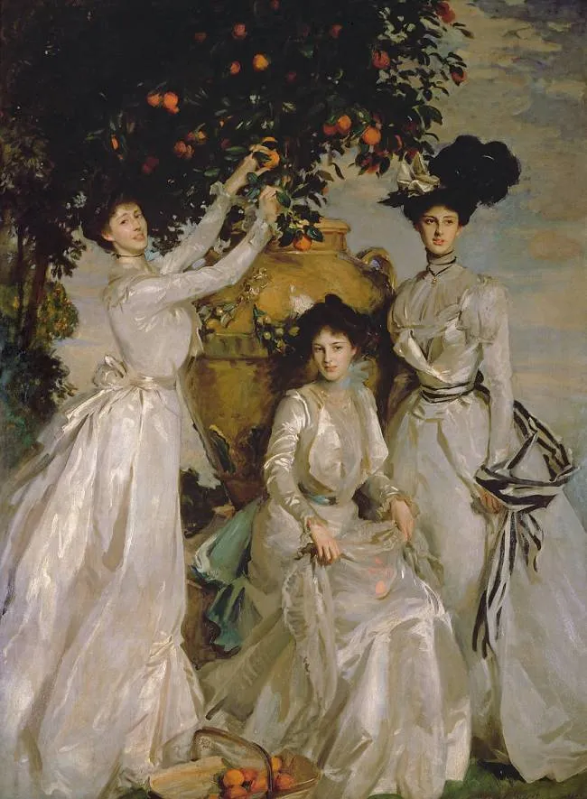 The Ladies Alexandra, Mary and Theo Acheson (1902) by John Singer Sargent — original painting reproduced as a hand-painted oil on canvas