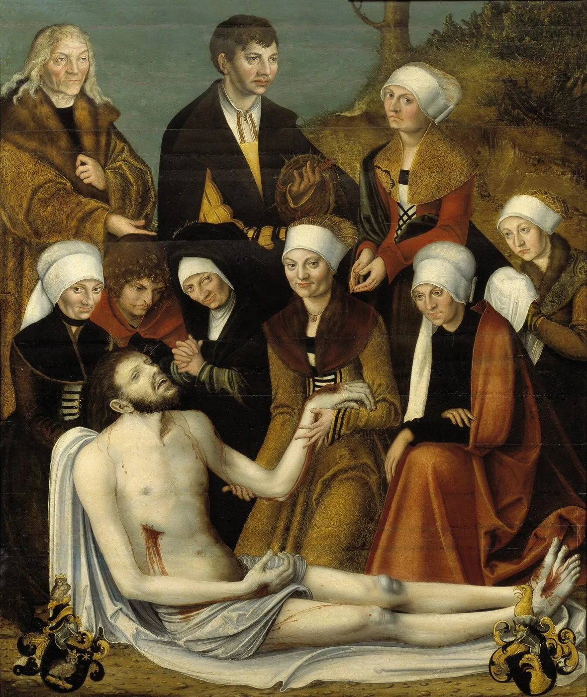 The Lamentation of Christ (1530) by Lucas Cranach the Elder — original painting reproduced as a hand-painted oil on canvas