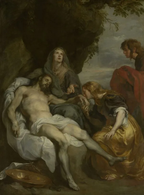 The Lamentation over the Dead Christ (1628) by Anthony van Dyck — original painting reproduced as a hand-painted oil on canvas