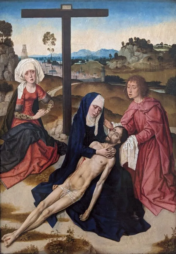 The Lamentation over the dead Christ (1460) by Dieric Bouts — original painting reproduced as a hand-painted oil on canvas