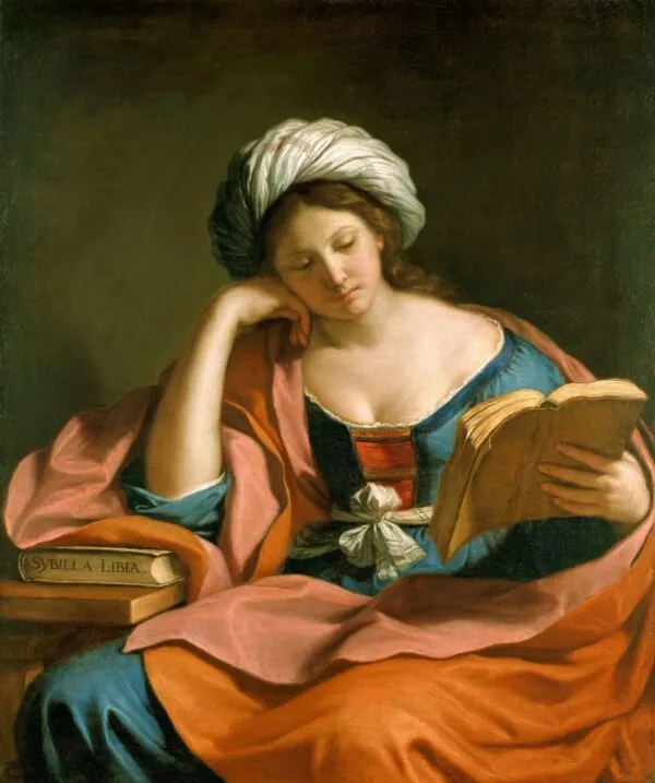 The Libyan Sibyl (1651) by Guercino — original painting reproduced as a hand-painted oil on canvas