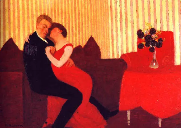 The Lie (1898) by Félix Vallotton — original painting reproduced as a hand-painted oil on canvas