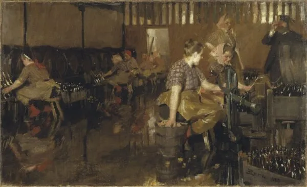 The Little Brewery (1890) by Anders Zorn — original painting reproduced as a hand-painted oil on canvas