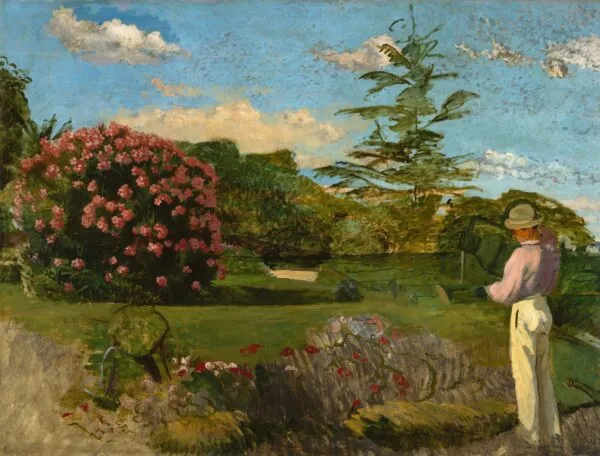 The Little Gardener (1866) by Frédéric Bazille — original painting reproduced as a hand-painted oil on canvas
