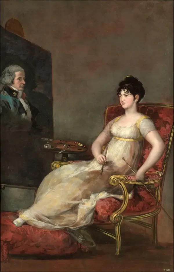 The Marchioness of Villafranca Painting her Husband (1804) by Francisco Goya — original painting reproduced as a hand-painted oil on canvas