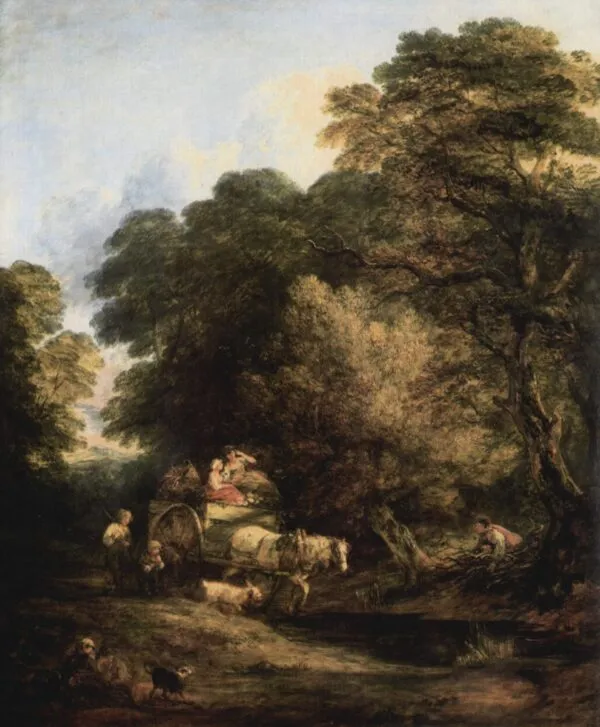 The Market Cart (1786) by Thomas Gainsborough — original painting reproduced as a hand-painted oil on canvas