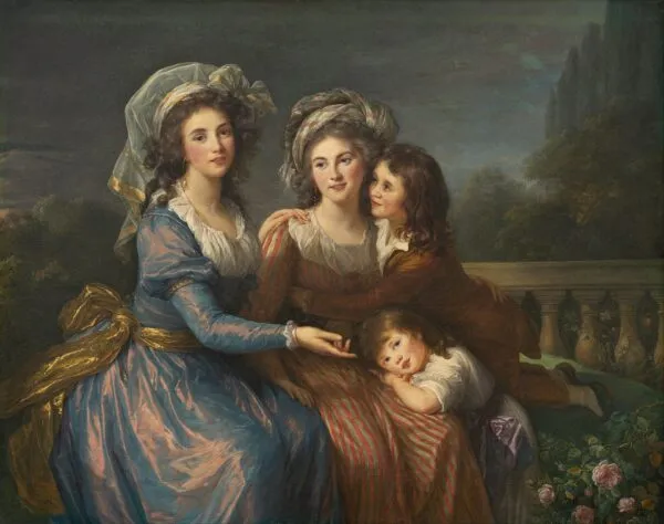 The Marquise de Pezay, and the Marquise de Rougé with Her Sons Alexis and Adrien (1787) by Élisabeth Louise Vigée Le Brun — original painting reproduced as a hand-painted oil on canvas
