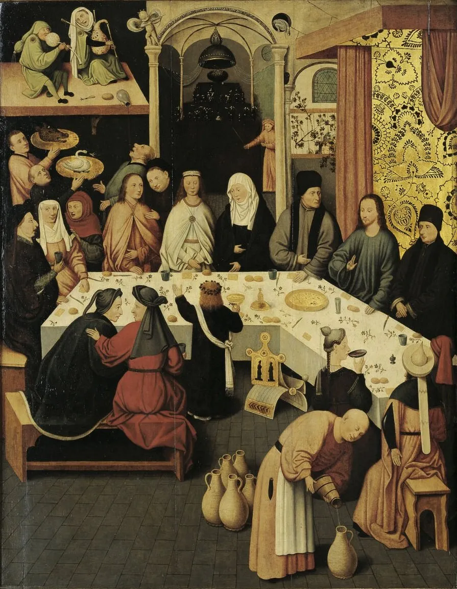 The Marriage Feast at Cana (1500) by Hieronymus Bosch — original painting reproduced as a hand-painted oil on canvas