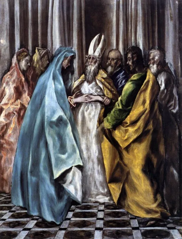 The Marriage of the Virgin (1613) by El Greco — original painting reproduced as a hand-painted oil on canvas