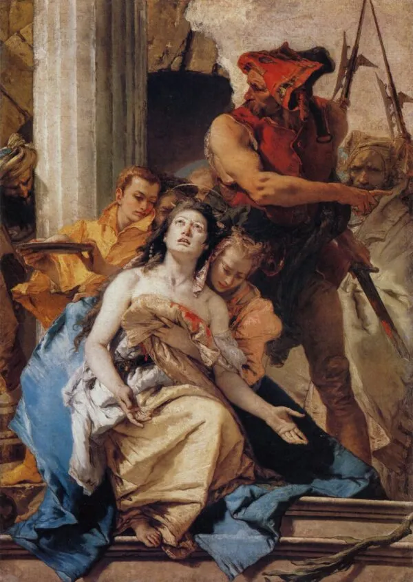 The Martyrdom of Saint Agatha (1754) by Giovanni Battista Tiepolo — original painting reproduced as a hand-painted oil on canvas