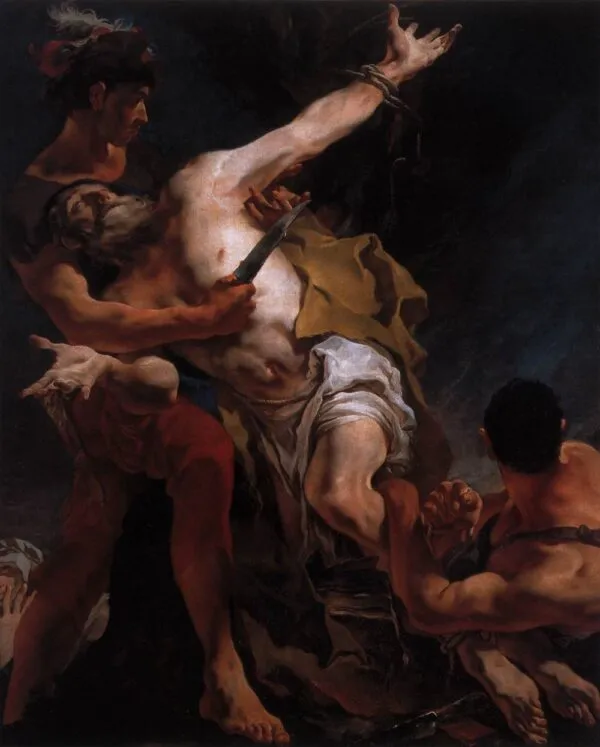 The Martyrdom of Saint Bartholomeo (1722) by Giovanni Battista Tiepolo — original painting reproduced as a hand-painted oil on canvas