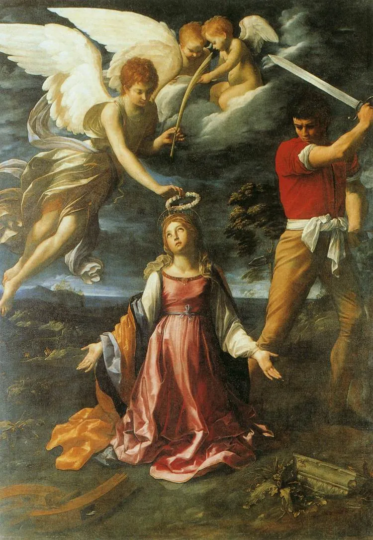 The Martyrdom of Saint Catherine of Alexandria (1606) by Guido Reni — original painting reproduced as a hand-painted oil on canvas
