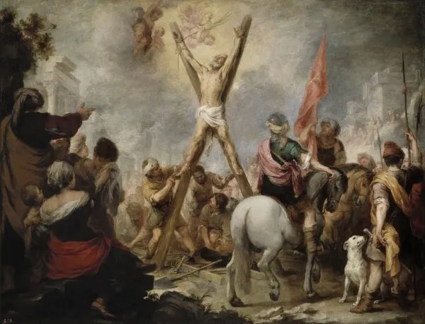 The Martyrdom of St. Andrew (1675) by Bartolomé Esteban Murillo — original painting reproduced as a hand-painted oil on canvas