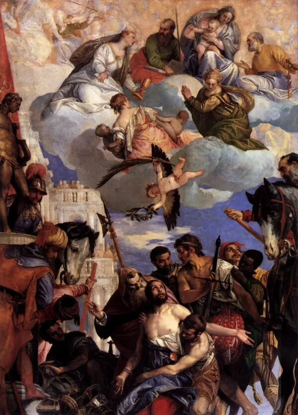 The Martyrdom of St George (1564) by Paolo Veronese — original painting reproduced as a hand-painted oil on canvas