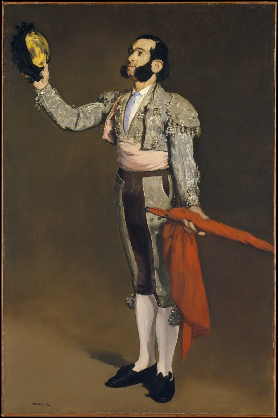 The Matador Saluting (1866) by Édouard Manet — original painting reproduced as a hand-painted oil on canvas