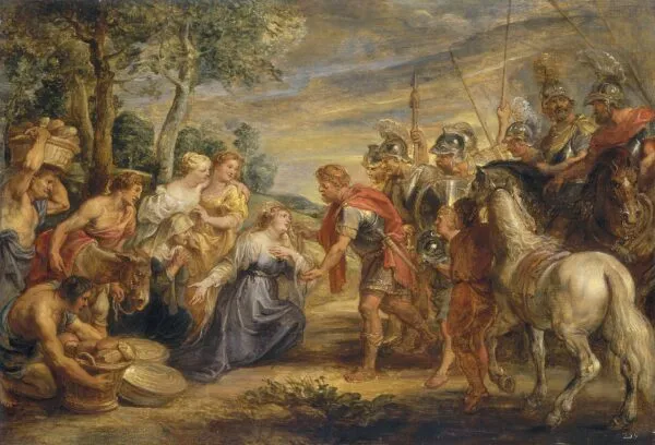 The Meeting of David and Abigail (1630) by Peter Paul Rubens — original painting reproduced as a hand-painted oil on canvas