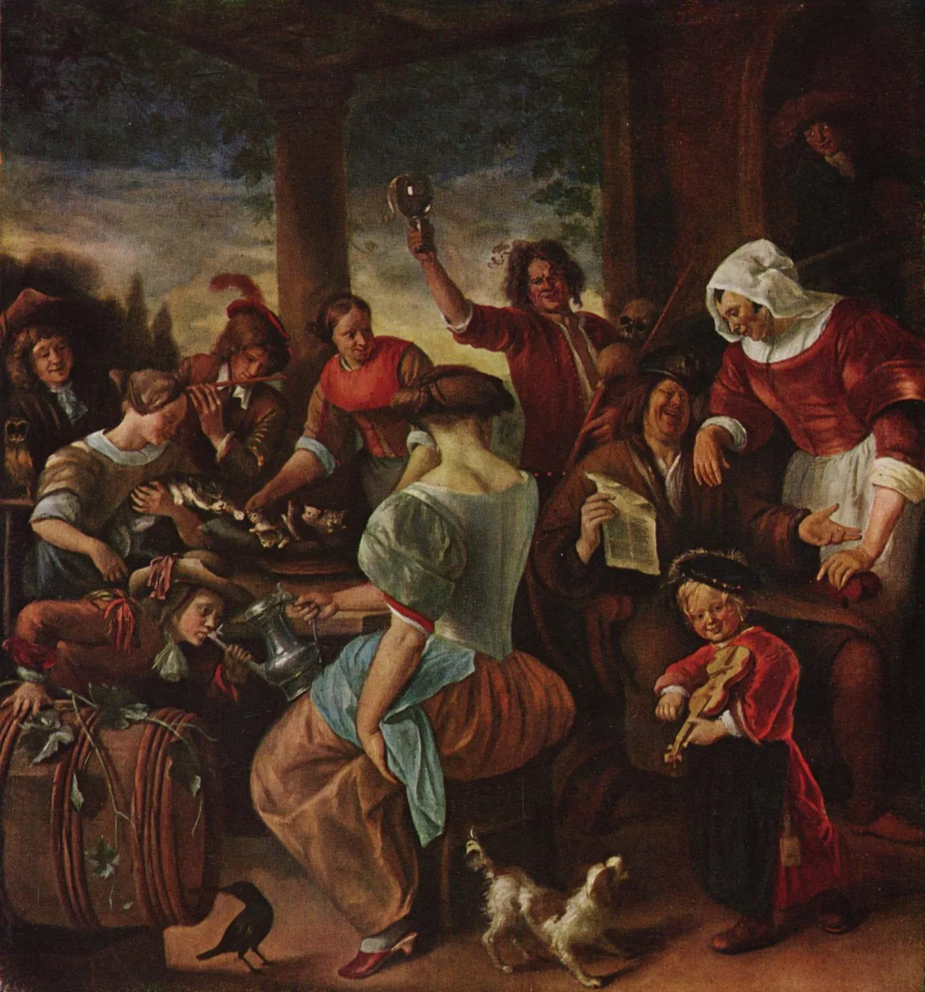 The Merry Family with Cats — Jan Steen