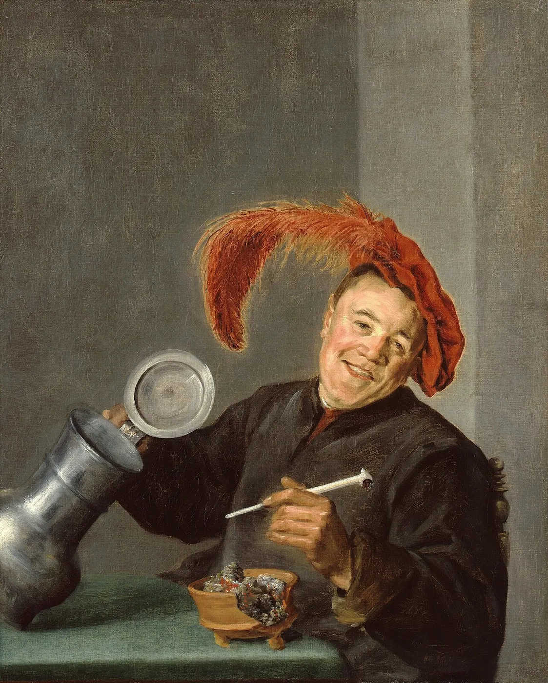 The Merry Toper (1629) by Judith Leyster — original painting reproduced as a hand-painted oil on canvas