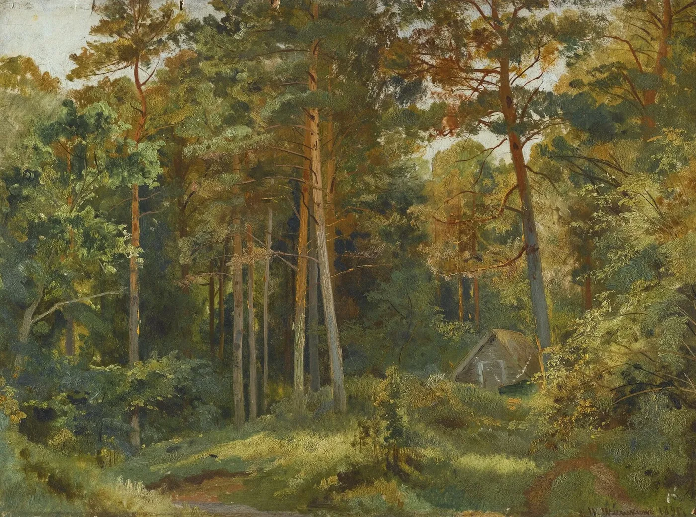 The Mill in the Forest (1896) by Ivan Shishkin — original painting reproduced as a hand-painted oil on canvas