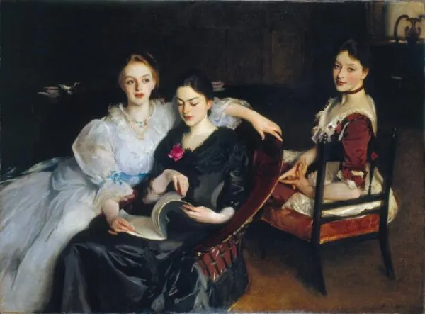 The Misses Vickers (1884) by John Singer Sargent — original painting reproduced as a hand-painted oil on canvas