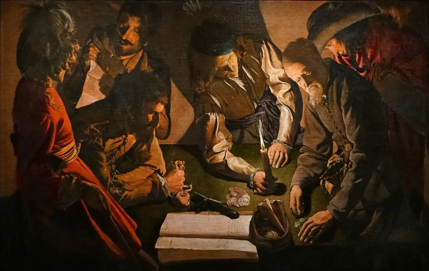 The money paid (1627) by Georges de La Tour — original painting reproduced as a hand-painted oil on canvas