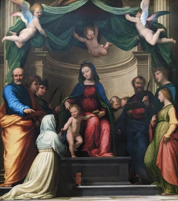 The Mystic Marriage of Saint Catherine of Siena (1511) by Fra Bartolomeo — original painting reproduced as a hand-painted oil on canvas