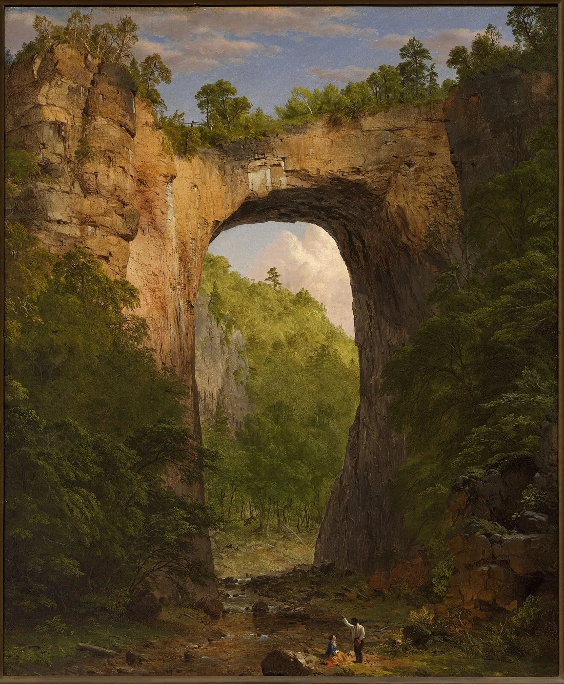 The Natural Bridge, Virginia (1852) by Frederic Edwin Church — original painting reproduced as a hand-painted oil on canvas