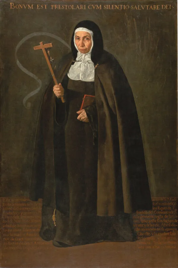 The Nun Jerónima de la Fuente (1620) by Diego Velázquez — original painting reproduced as a hand-painted oil on canvas