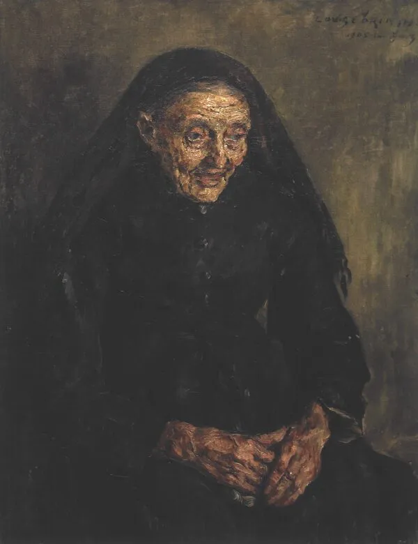 The Octogenarian (1905) by Lovis Corinth — original painting reproduced as a hand-painted oil on canvas