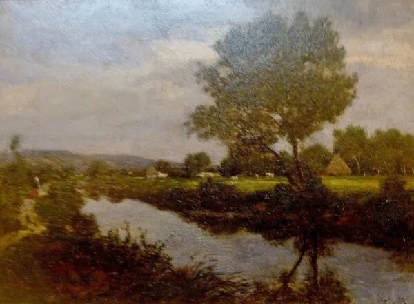the Oder near Quimper by Eugène Louis Boudin — original painting reproduced as a hand-painted oil on canvas