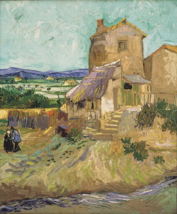 The Old Mill (1888) by Vincent van Gogh — original painting reproduced as a hand-painted oil on canvas