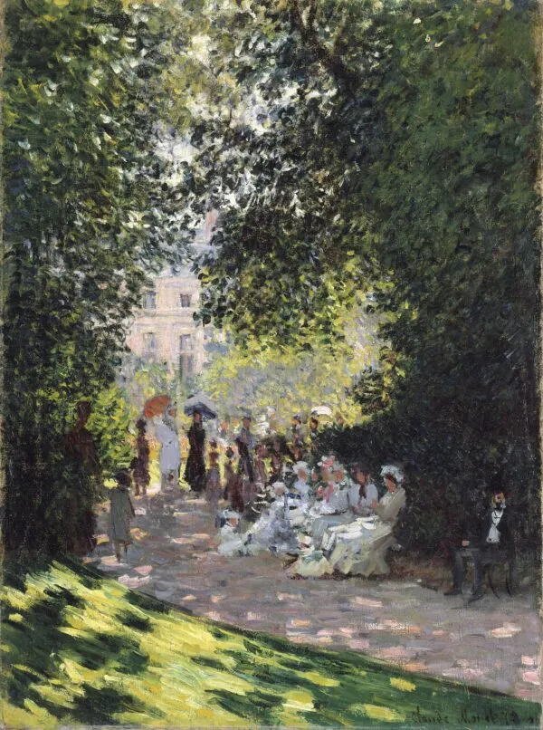 The Parc Monceau (1878) by Claude Monet — original painting reproduced as a hand-painted oil on canvas