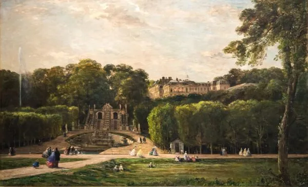 The Park at Saint-Cloud (1865) by Charles-François Daubigny — original painting reproduced as a hand-painted oil on canvas