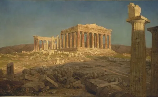 The Parthenon (1871) by Frederic Edwin Church — original painting reproduced as a hand-painted oil on canvas