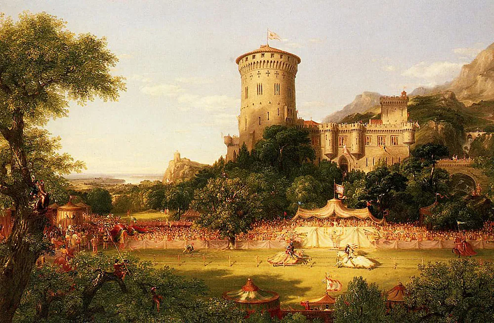 The Past (1838) by Thomas Cole — original painting reproduced as a hand-painted oil on canvas