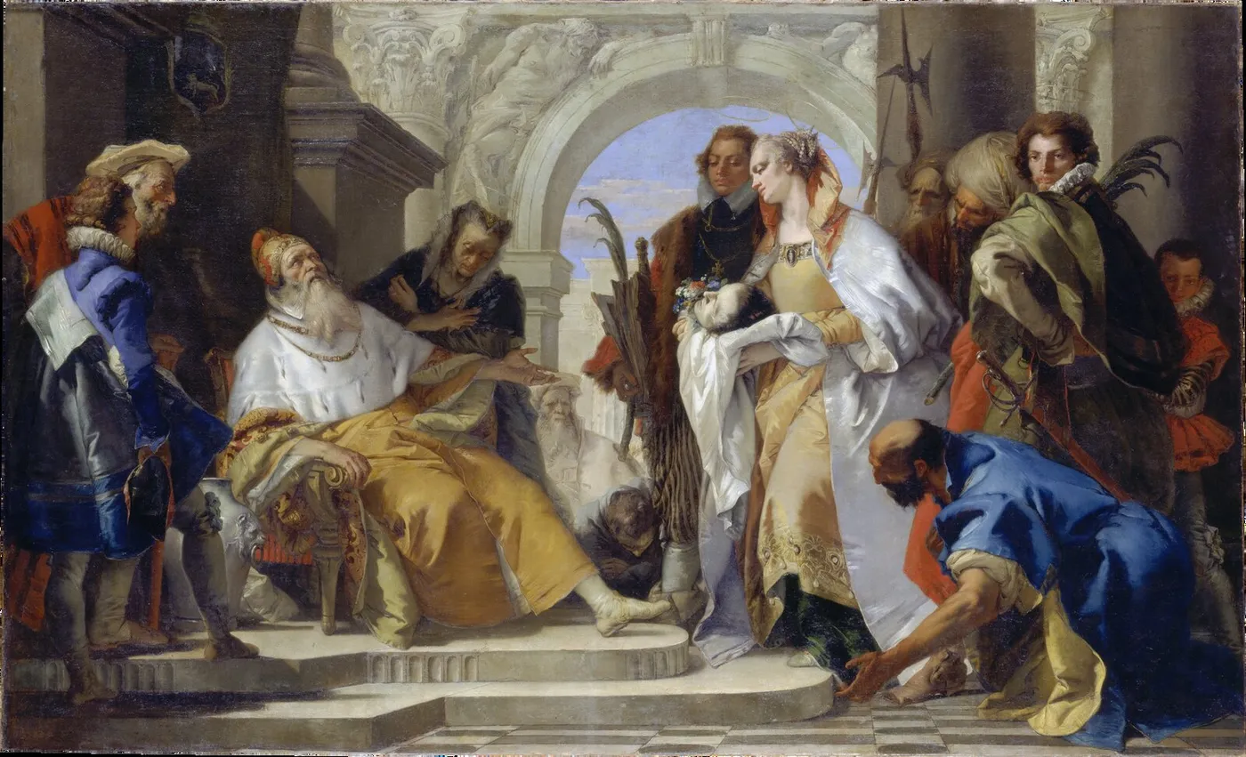 The Patron Saints of the Crotta Family (1441) by Giovanni Battista Tiepolo — original painting reproduced as a hand-painted oil on canvas