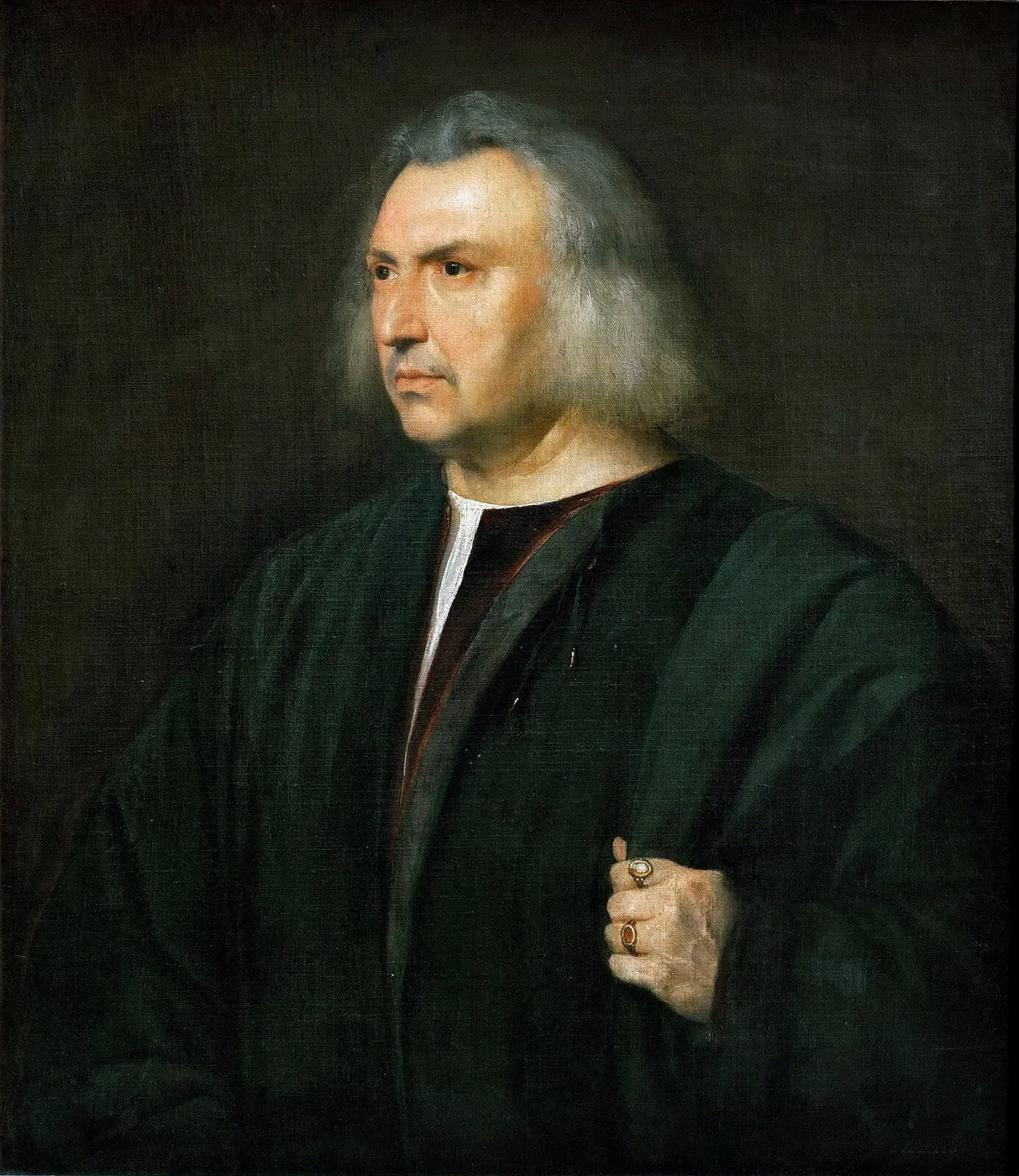 The physician Gian Giacomo Bartolotti da Parma (1515) by Titian — original painting reproduced as a hand-painted oil on canvas
