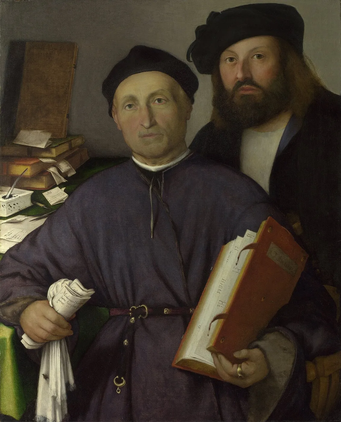 The Physician Giovanni Agostino della Torre and his Son, Niccolò (1515) by Lorenzo Lotto — original painting reproduced as a hand-painted oil on canvas