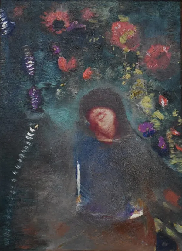 The Prayer (1893) by Odilon Redon — original painting reproduced as a hand-painted oil on canvas