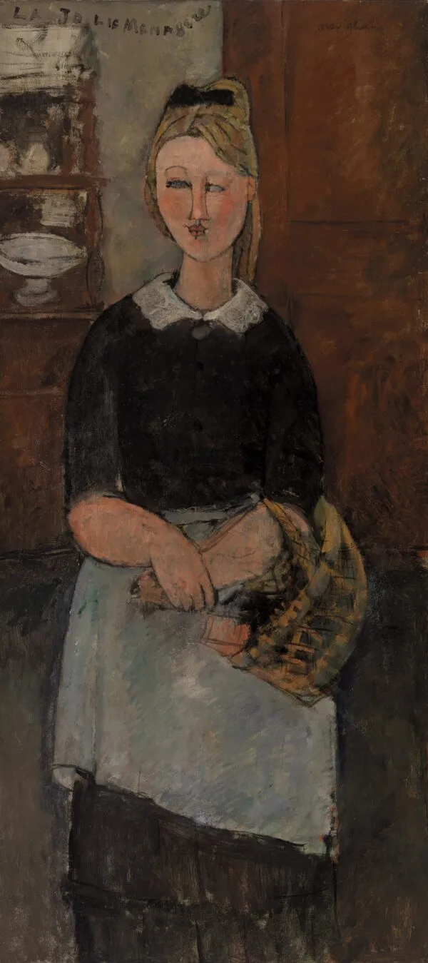 The Pretty Housewife (La Jolie ménagère) (1915) by Amedeo Modigliani — original painting reproduced as a hand-painted oil on canvas