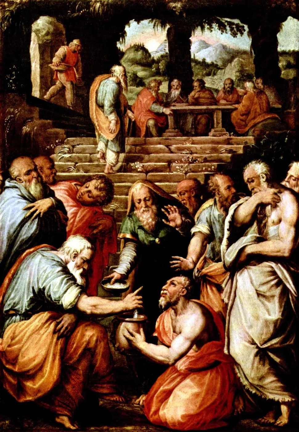 The Prophet Elisha (1566) by Giorgio Vasari — original painting reproduced as a hand-painted oil on canvas