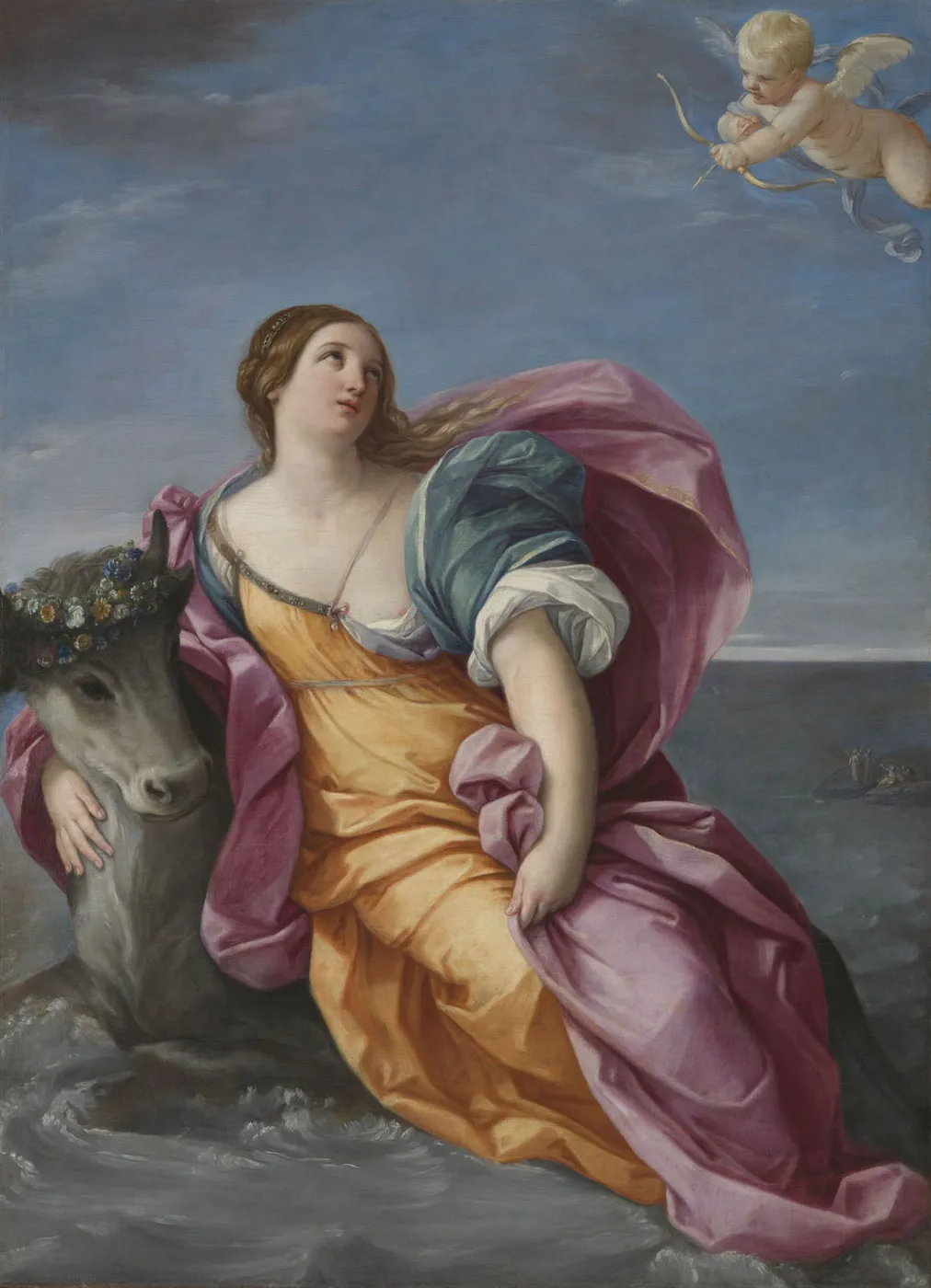 The Rape of Europa (1637) by Guido Reni — original painting reproduced as a hand-painted oil on canvas